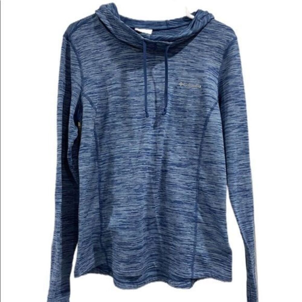 Columbia Women's Blue Space-Dye Long-Sleeve Hooded Top